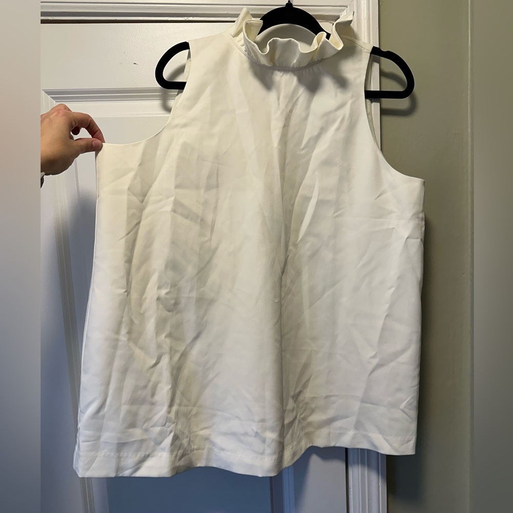 Tuckernuck White Sleeveless Boxy Tank Top